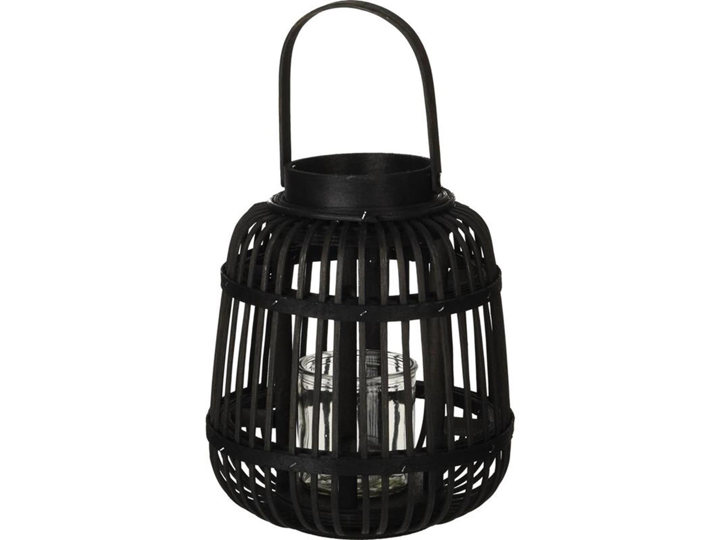 Lanterne de décoration en bambou 19x24cm noir