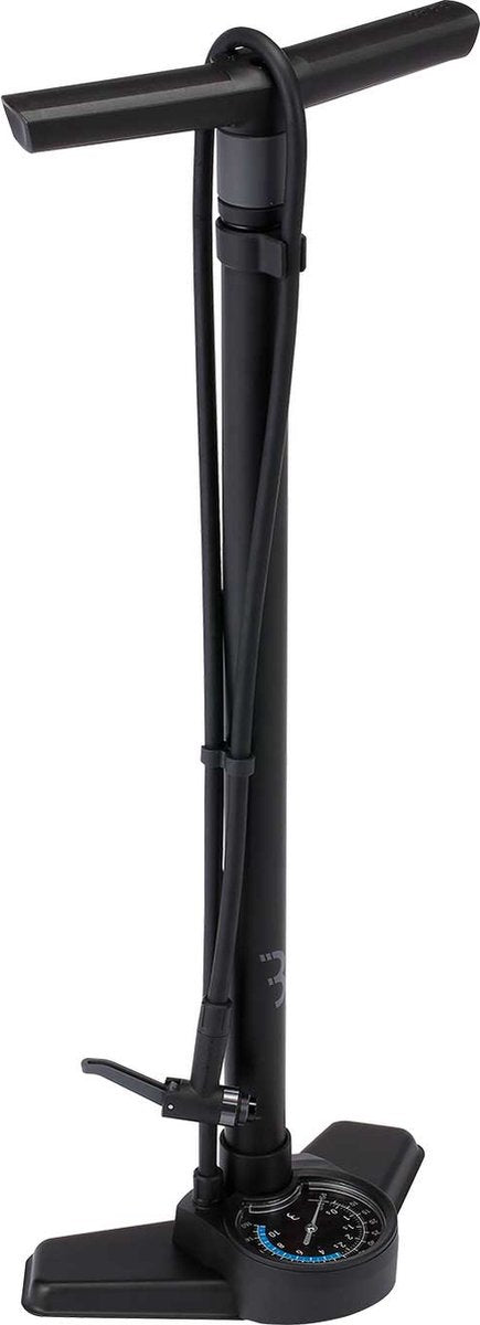 Pompe à vélo Bbb cycling airswitch avec manomètre - 11 bar 160 psi - valves : Dunlop, Presta Schräder - pompe à pied haute pression pour vélo de course et VTT - noir - BFP-41