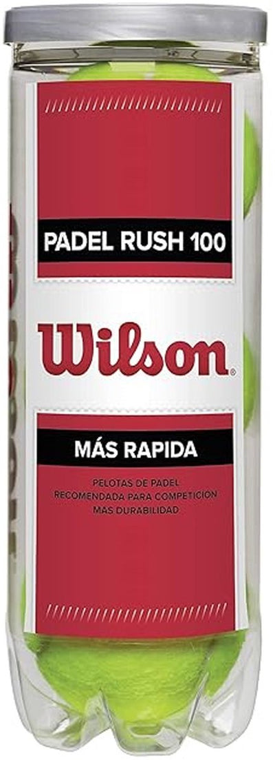 Wilson padel rush100 tube de balle de padel 3 pièces