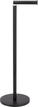 Wenko Porte-rouleau de papier toilette 2 en 1 en acier noir - porte-rouleau de rechange - porte-papier toilette autoportant - porte-rouleau de papier toilette sur pied - noir