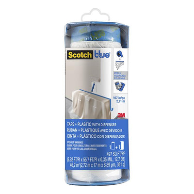 3m 1063190 - film distributeur scotchblue pré-collé 270 cm x 17 m | 3 pièces