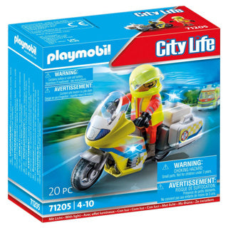 Playmobil City Life Motor Bike d'urgence avec lumière clignotante 71205