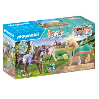 Playmobil chevaux ou cascade 3 chevaux avec accessoires 71356