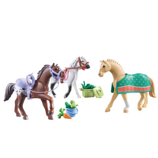 Playmobil chevaux ou cascade 3 chevaux avec accessoires 71356