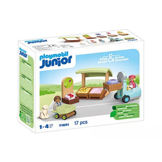 Playmobil 1.2.3. Présentation du marché biologique et chariot élévateur 71691