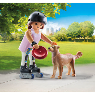 Playmobil 71739 patineur avec Retriever