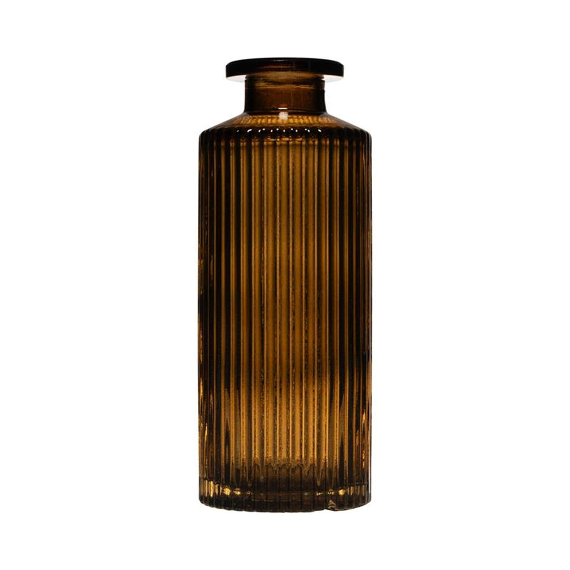 Hakbijl verre tobi lignes vase bouteille taupe ø5,4xh13cm