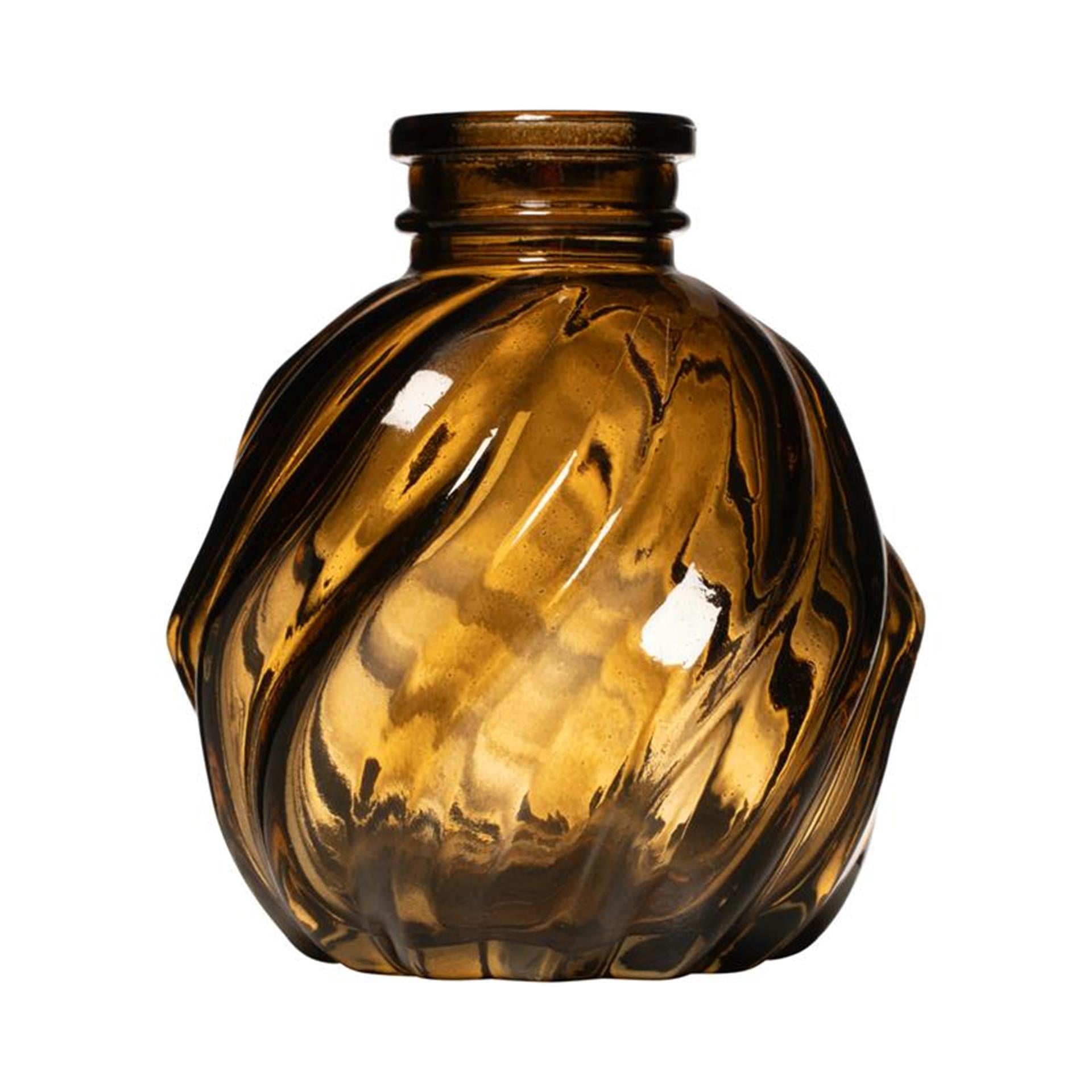 Verre à découper gabi tourbillon bouteille vase taupe ø6xh8cm