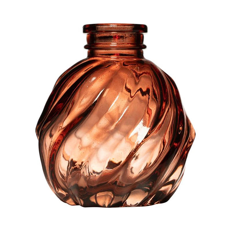 Hakbijl vase bouteille tourbillon gabi en verre rose ø6xh8cm