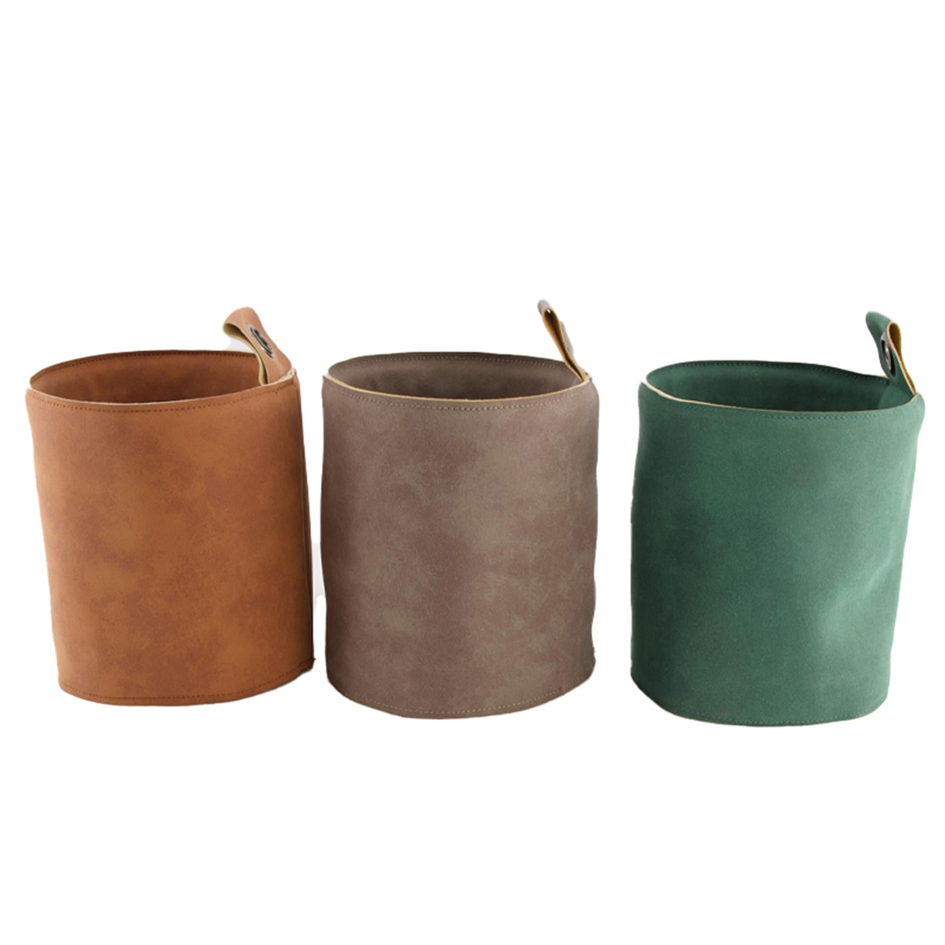 Dijk natural collections pot de fleur ø13,5x16cm simili cuir