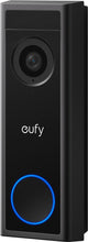 Sonnette vidéo sans fil Eufy C30 2k - 2k FHD - batterie - noir - alimenté par batterie - vue étendue 16:9 - installation facile - appel vidéo en direct - détection humaine et de mouvement - compatible avec Homebase S380 - pas de frais d'abonnement