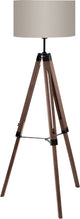 Lampadaire Eglo lantada - e27(excl.) - 143 cm - bois - trépied - marron, taupe - Bois FSC