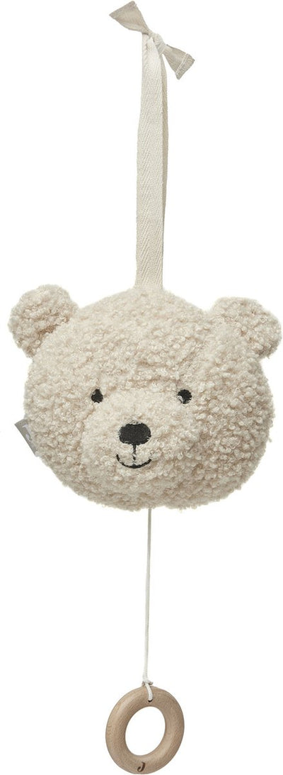Jollein - pendentif musical ours en peluche (naturel) - pendentif musical bébé