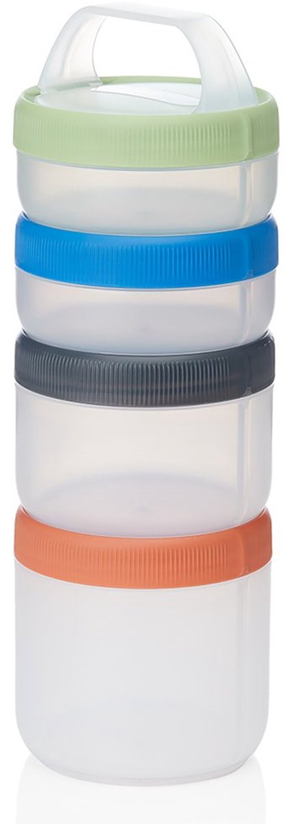 Human gear humangear - stax - grand - spectre clair - starter 4-pack - boîte de rangement - empilable