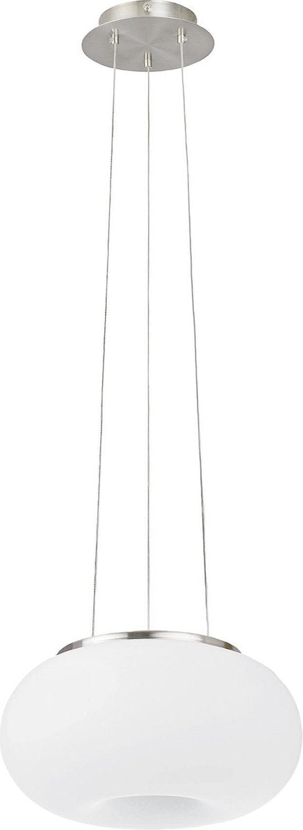 Eglo optica - suspension - 2 lumières - ø280mm. - nickel mat - blanc