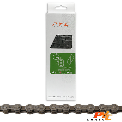 Chaîne de vélo PYC 7V 116 Liens 1 2x3 32 Shimano durable