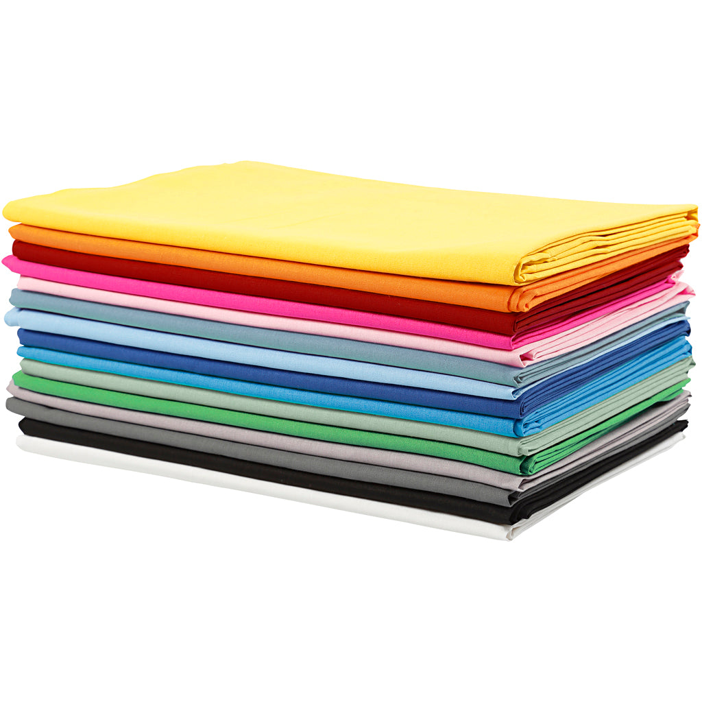 Tissu Creativ company, l: 145 cm, 140 gr, différentes couleurs, 15x2 m 1 boîte