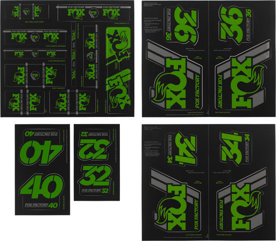 Kit d'autocollants pour fourche et amortisseur Fox Racing Shox Heritage jusqu'au modèle 2020