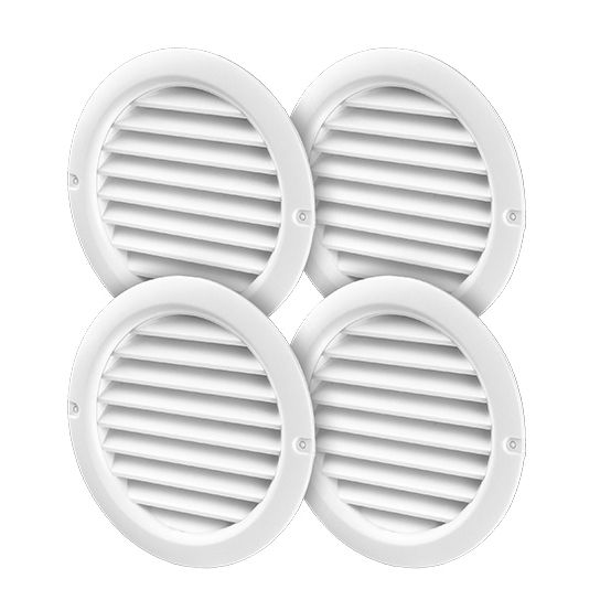 Rôti rond en plastique blanc 59x47 mm 4 pièces