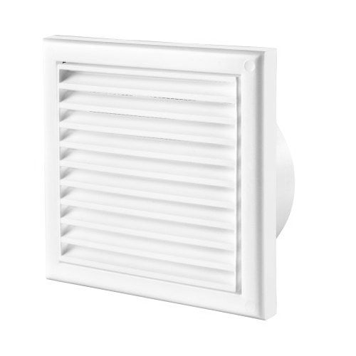 Grille plastique avec moustiquaire blanche 154x154 mm pour 100