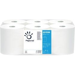 Rouleau de serviettes papernet 401596 papier recyclé 2 couches blanc pack 6 pièces