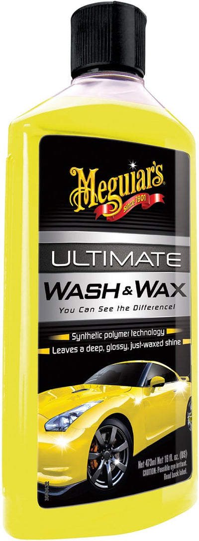 Meguiar's Meguiar's Ultimate Wash Wax 473ml – shampoing voiture avec cire – polymères synthétiques de carnauba – nettoie et protège la peinture