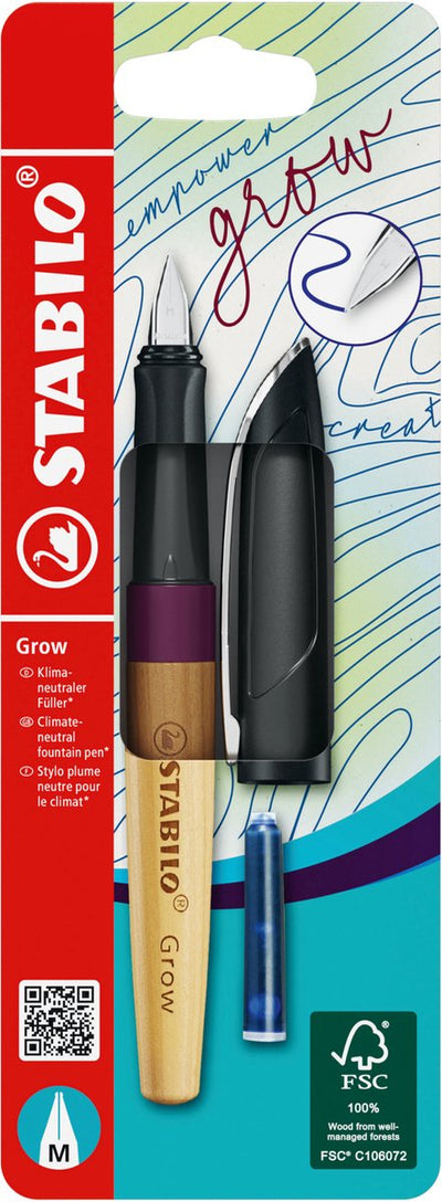 Stylo plume Stabilo Grow, prune rouge cerise