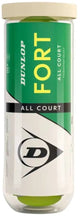 Balles de tennis Dunlop fort tous terrains - tube de 4 pour toutes surfaces.