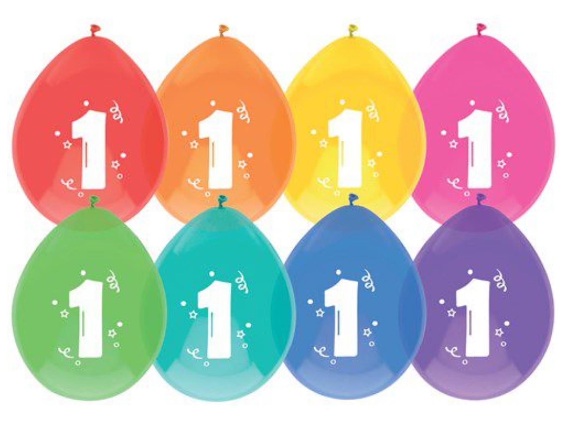 Ballons Haza 1 an, pack de 8 pièces