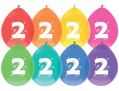 Ballons Haza 2 ans, pack de 8 pièces