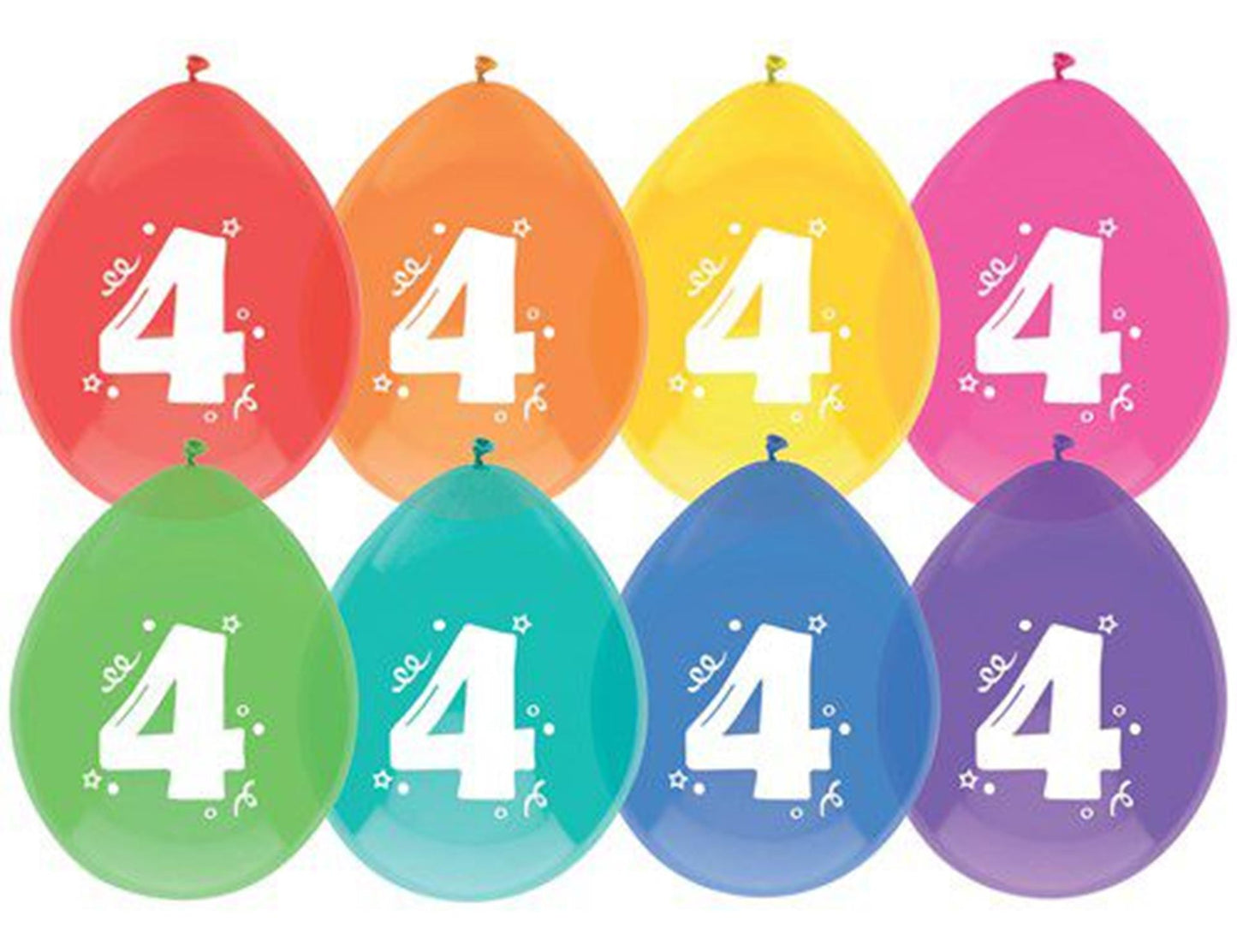 Ballons Haza 4 ans, pack de 8 pièces