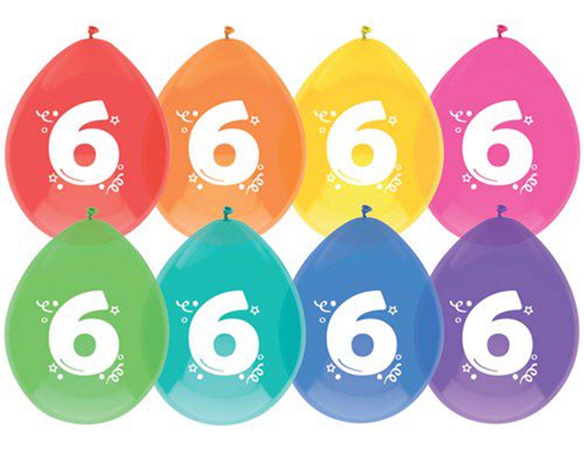 Ballons Haza 6 ans, pack de 8 pièces