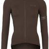 Maillot de cyclisme solide à manches longues performance café moulu dames