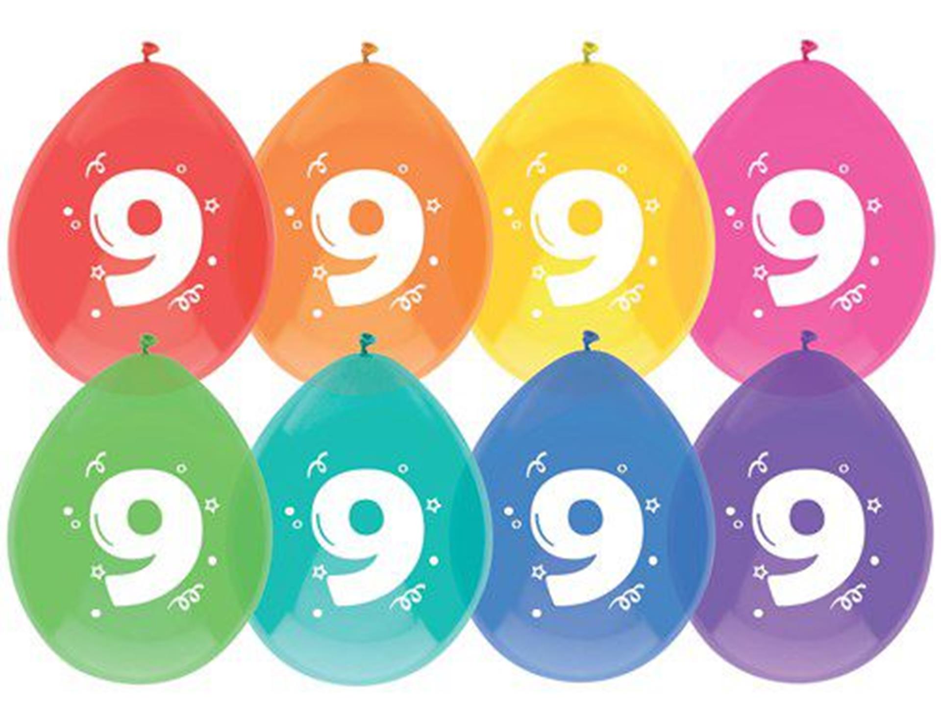 Ballons Haza 9 ans, pack de 8 pièces
