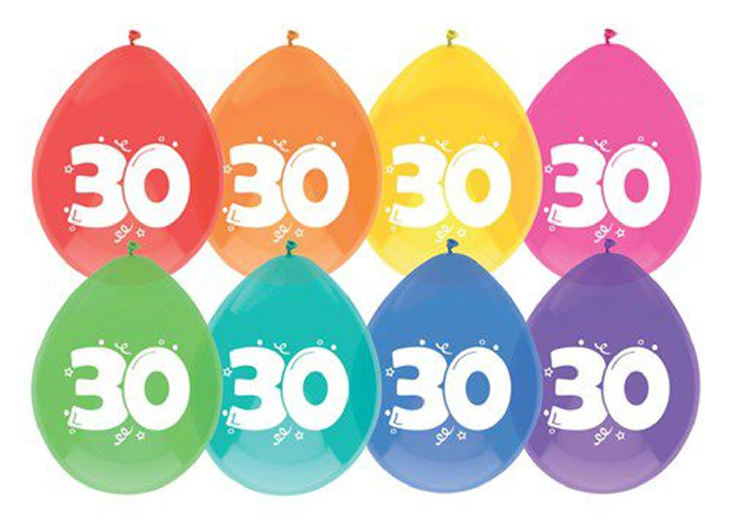 Ballons Haza 30 ans, pack de 8 pièces