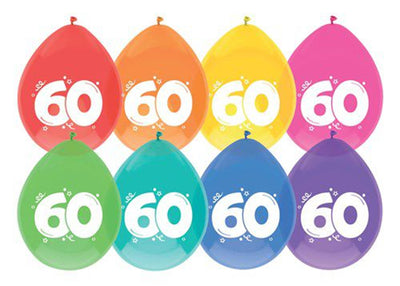 Ballons Haza 60 ans, pack de 8 pièces