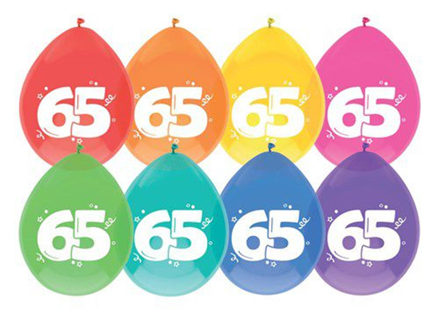 Ballons Haza 65 ans, pack de 8 pièces