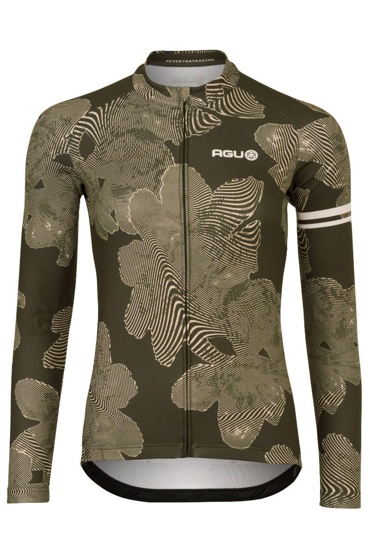 Chemise cycliste rayée fleurs manches longues indispensable femme