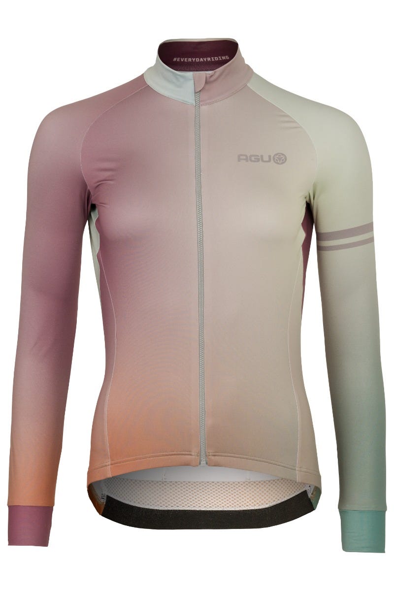 Chemise de cyclisme dégradée manches longues performance femme