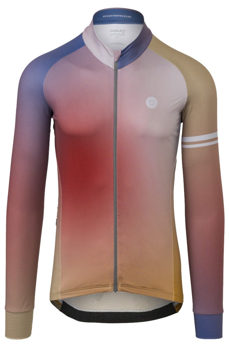 Chemise de cyclisme dégradée à manches longues pour hommes