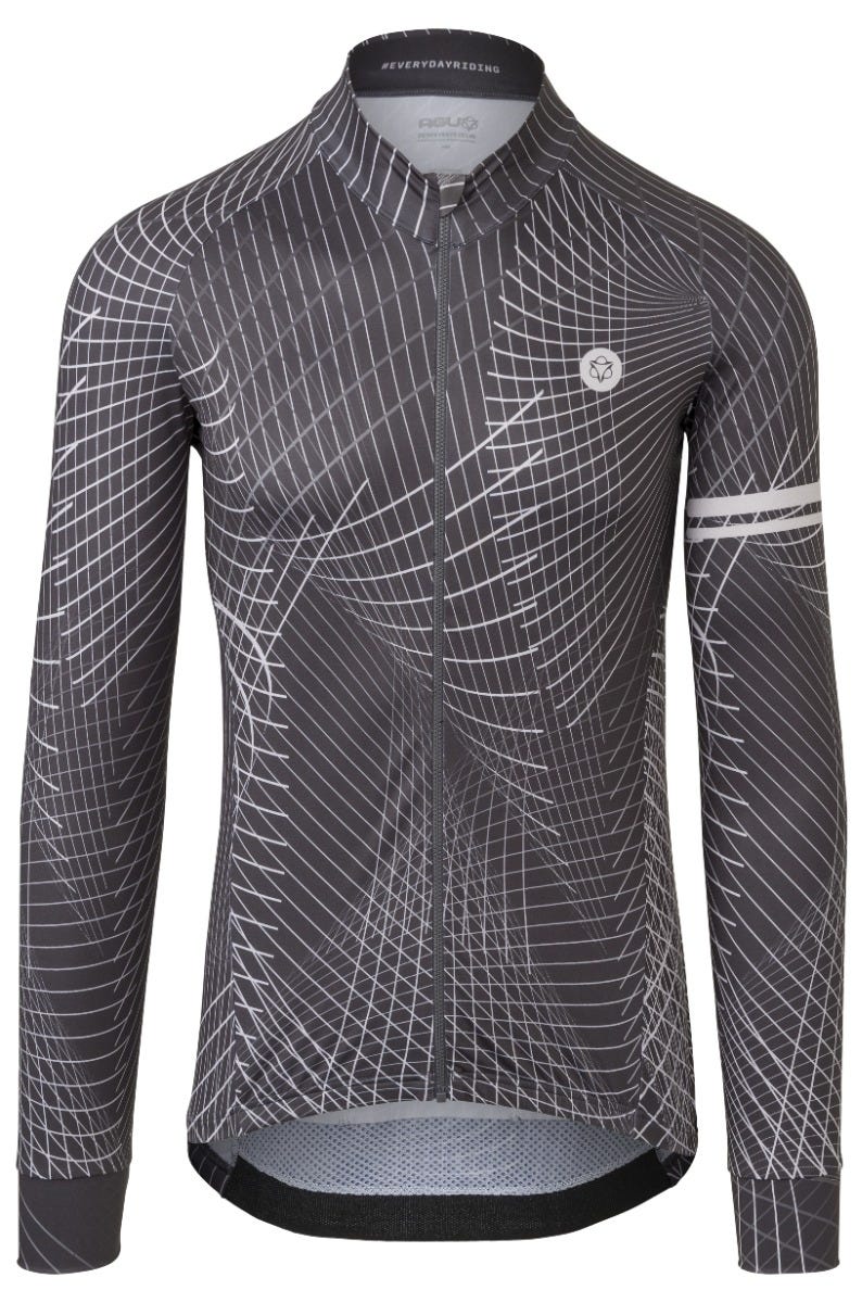 Chemise de cyclisme lignes nocturnes manches longues performance hommes