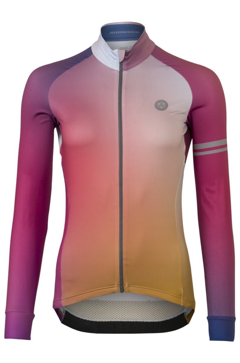 Chemise de cyclisme dégradée manches longues performance femme