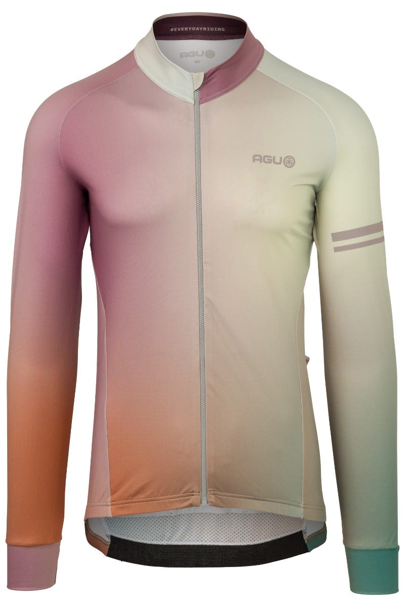 Chemise de cyclisme dégradée à manches longues pour hommes