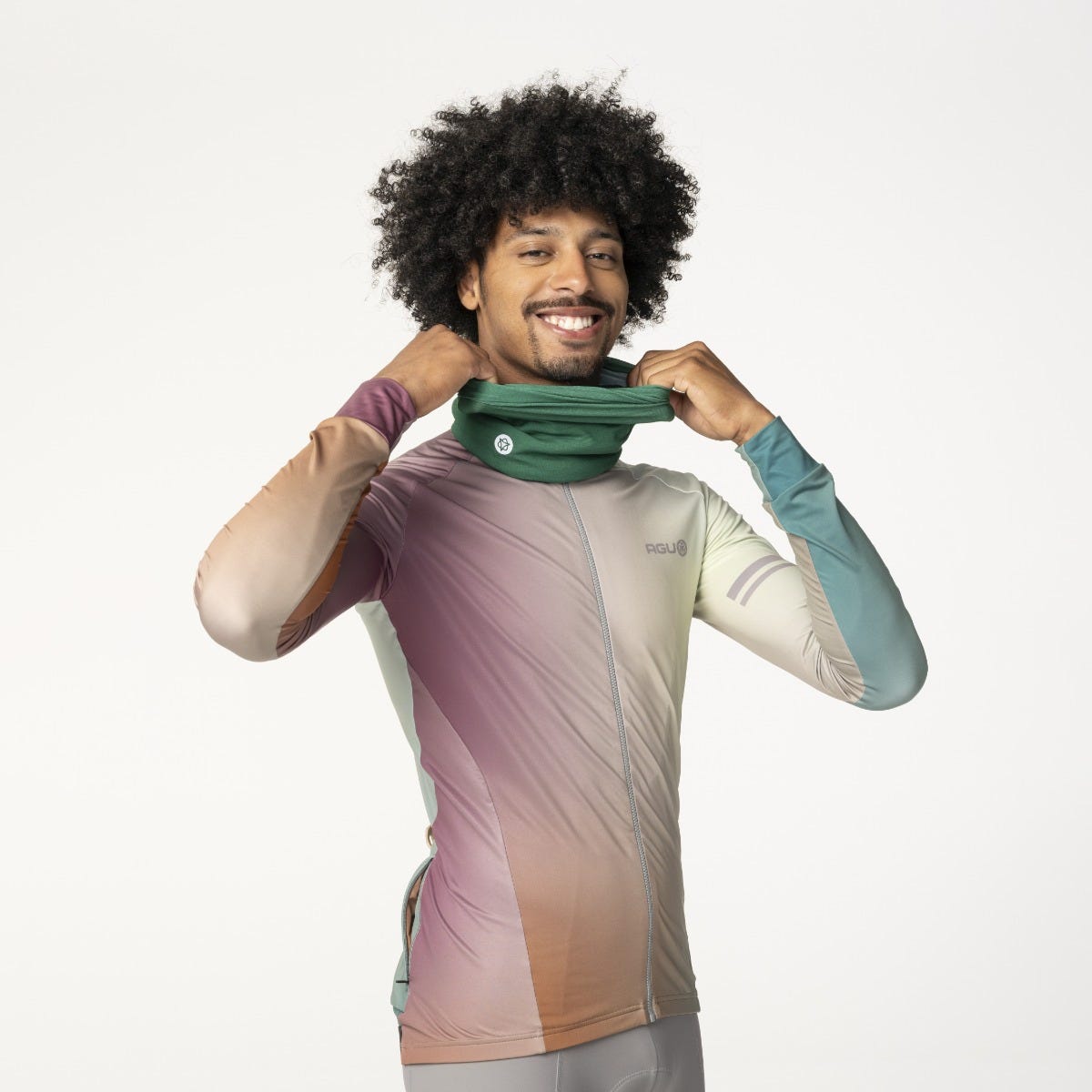Chemise de cyclisme dégradée à manches longues pour hommes