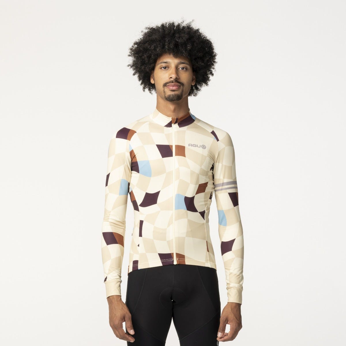 Chemise de cyclisme carrée à manches longues performance hommes