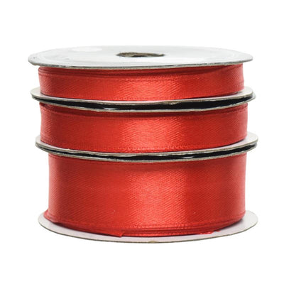 Ruban de Noël Decoris rouge satiné (le rouleau)