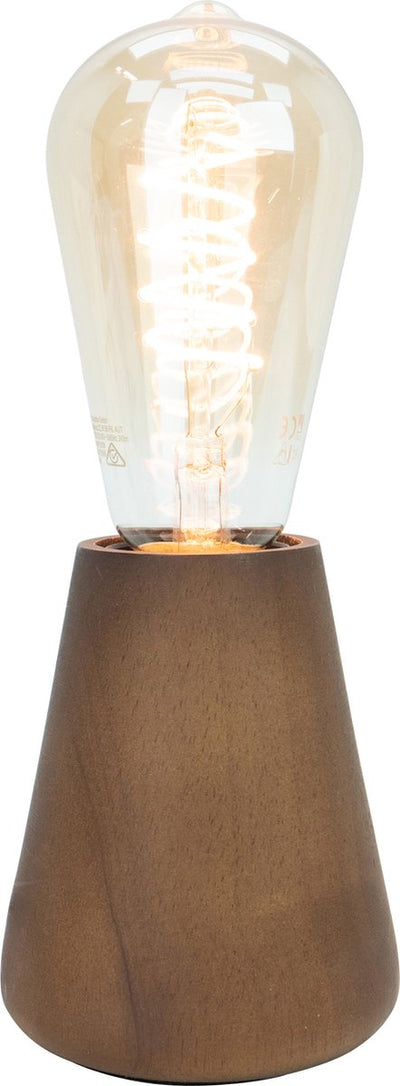 Lampe de table Eglo asby - e27 - 10 cm - marron foncé - bois