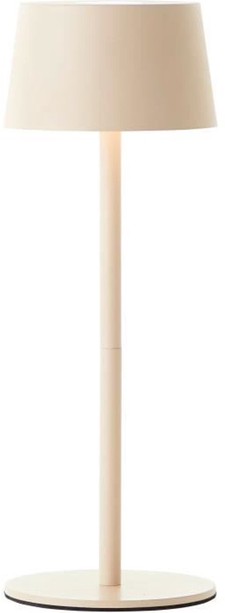 Brilliant jona - lampe de table d'extérieur - led 2w - ø 9 cm - 170 lm - 3000k - dimmable en 3 étapes - rechargeable USB - ip44 - beige