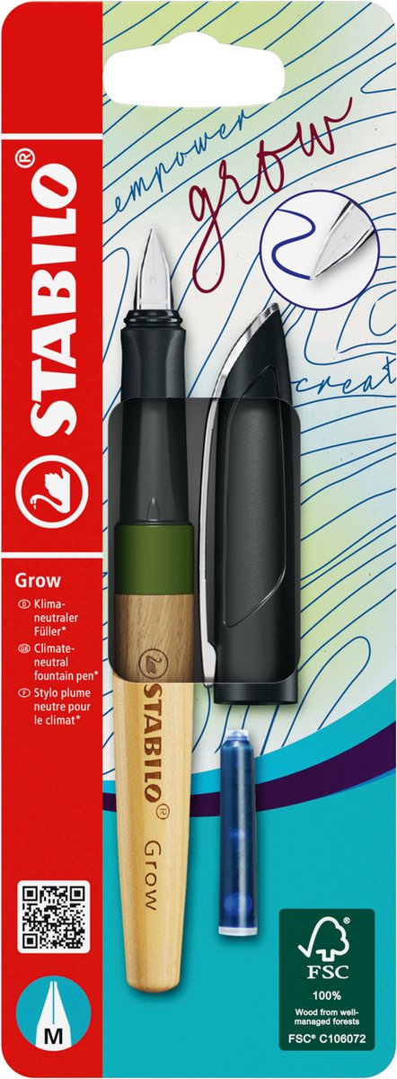 Stylo plume Stabilo Grow, chêne vert mousse