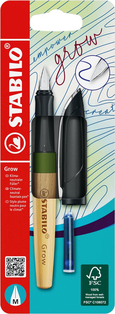 Stylo plume Stabilo Grow, chêne vert mousse